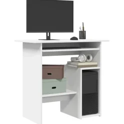 vidaXL Bureau 80x45x74 cm bewerkt hout wit