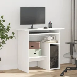 vidaXL Bureau 80x45x74 cm bewerkt hout wit