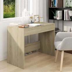 vidaXL Bureau 101x50x76,5 cm bewerkt hout sonoma eikenkleurig