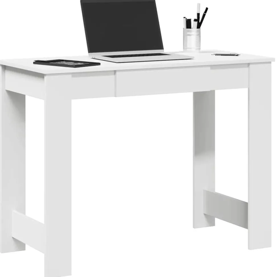 vidaXL Bureau 100x45x75 cm bewerkt hout wit
