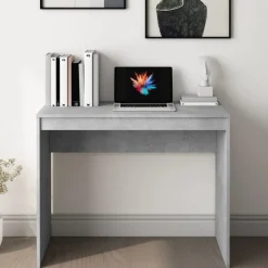 vidaXL Bureau 90x40x72 cm bewerkt hout betongrijs