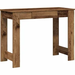 vidaXL Bureau 100x45x75 cm bewerkt hout oud houtkleurig