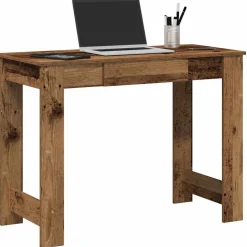 vidaXL Bureau 100x45x75 cm bewerkt hout oud houtkleurig