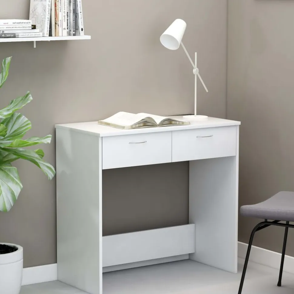 vidaXL Bureau 80x40x75 cm bewerkt hout wit