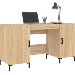 vidaXL Bureau 140x50x75 cm bewerkt hout sonoma eikenkleurig