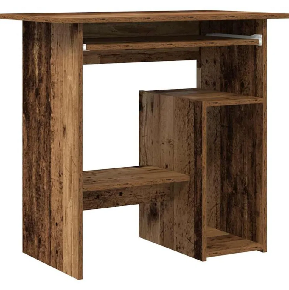 vidaXL Bureau 80x45x74 cm bewerkt hout oud houtkleurig