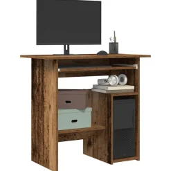 vidaXL Bureau 80x45x74 cm bewerkt hout oud houtkleurig
