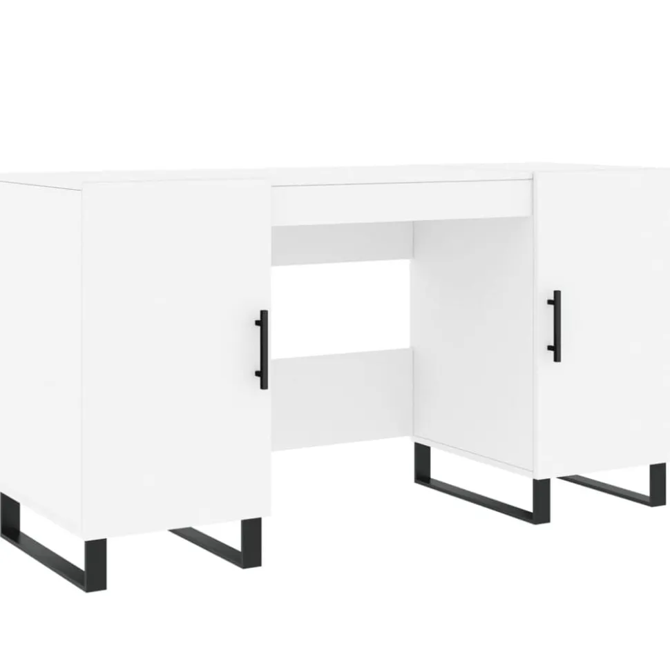 vidaXL Bureau 140x50x75 cm bewerkt hout wit