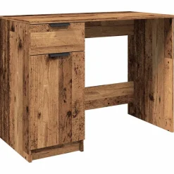 vidaXL Bureau 100x50x75 cm bewerkt hout oud houtkleurig