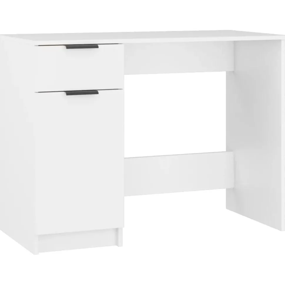 vidaXL Bureau 100x50x75 cm bewerkt hout wit
