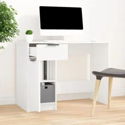 vidaXL Bureau 100x50x75 cm bewerkt hout wit