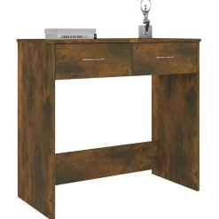 vidaXL Bureau 80x40x75 cm bewerkt hout gerookt eikenkleurig