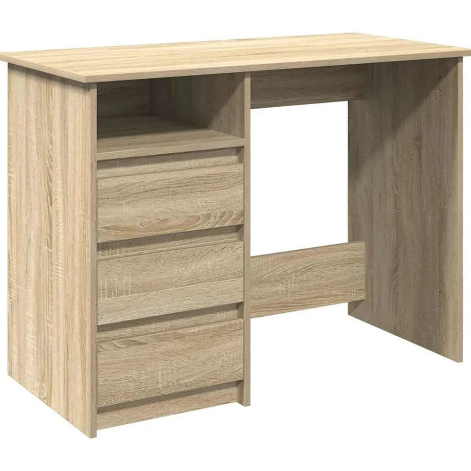 vidaXL Bureau 102x50x75 cm bewerkt hout sonoma eikenkleurig