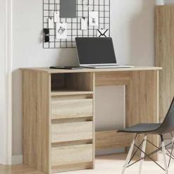 vidaXL Bureau 102x50x75 cm bewerkt hout sonoma eikenkleurig