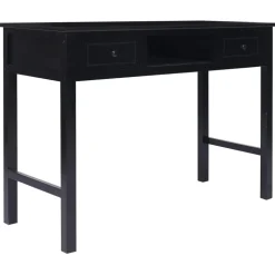 vidaXL Bureau 108x45x76 cm massief paulowniahout zwart