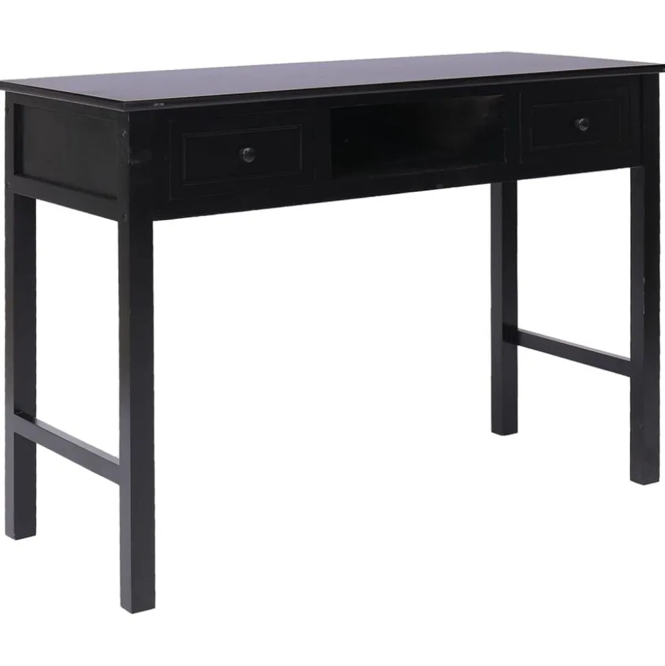 vidaXL Bureau 108x45x76 cm massief paulowniahout zwart