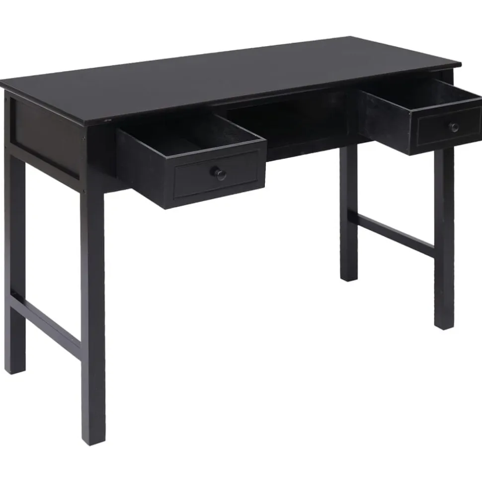 vidaXL Bureau 108x45x76 cm massief paulowniahout zwart
