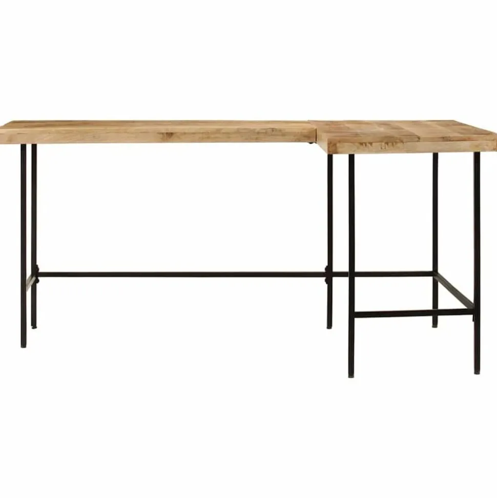 vidaXL Bureau 165x110x77 cm massief mangohout en ijzer
