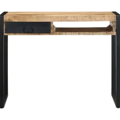 vidaXL Bureau 100x50x75 cm massief ruw mangohout
