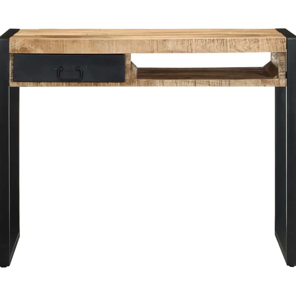 vidaXL Bureau 100x50x75 cm massief ruw mangohout