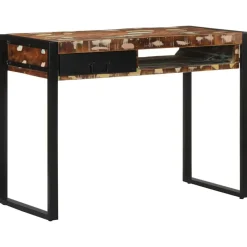 vidaXL Bureau 100x50x75 cm massief gerecycled hout meerkleurig