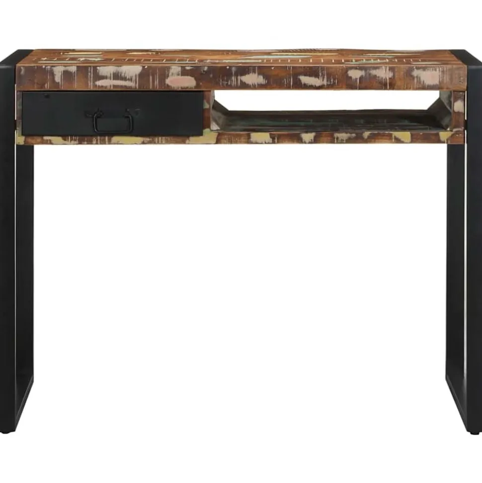vidaXL Bureau 100x50x75 cm massief gerecycled hout meerkleurig