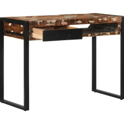 vidaXL Bureau 100x50x75 cm massief gerecycled hout meerkleurig
