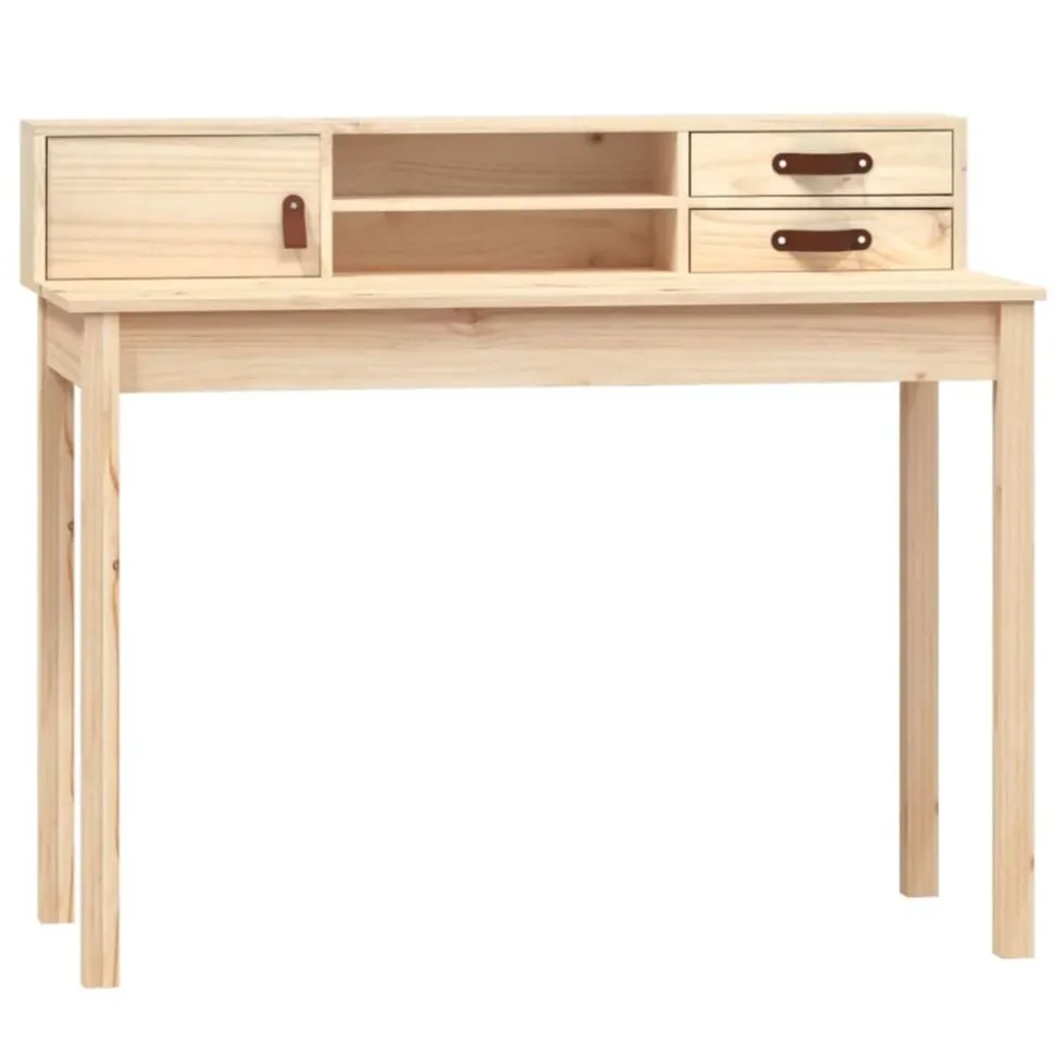 vidaXL Bureau 110x50x93 cm massief grenenhout