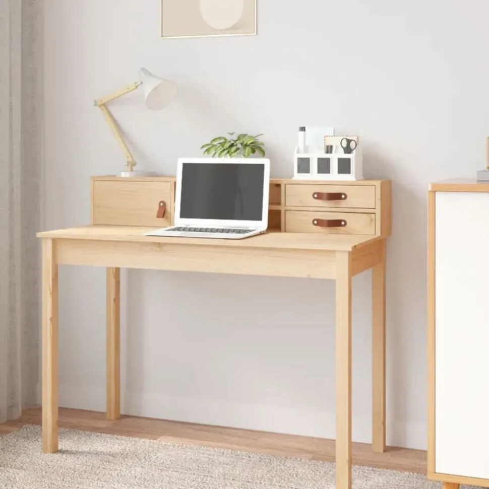 vidaXL Bureau 110x50x93 cm massief grenenhout
