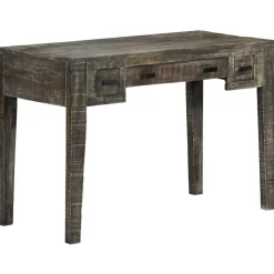 vidaXL Bureau 110x50x75 cm massief mangohout zwart