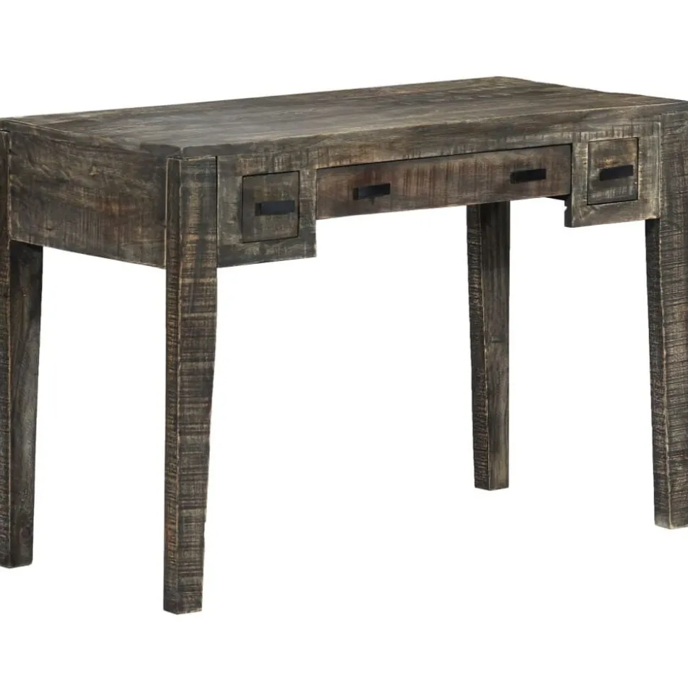 vidaXL Bureau 110x50x75 cm massief mangohout zwart