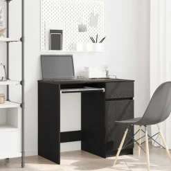 vidaXL Bureau 86x49x76 cm spaanplaat zwart eikenkleurig