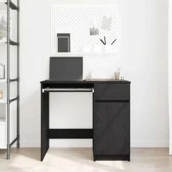 vidaXL Bureau 86x49x76 cm spaanplaat zwart eikenkleurig