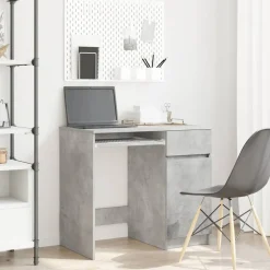 vidaXL Bureau 86x49x76 cm spaanplaat betongrijs