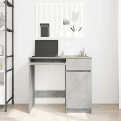 vidaXL Bureau 86x49x76 cm spaanplaat betongrijs