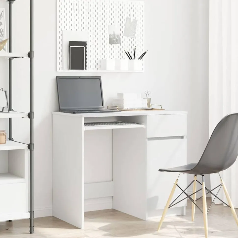 vidaXL Bureau 86x49x76 cm spaanplaat wit