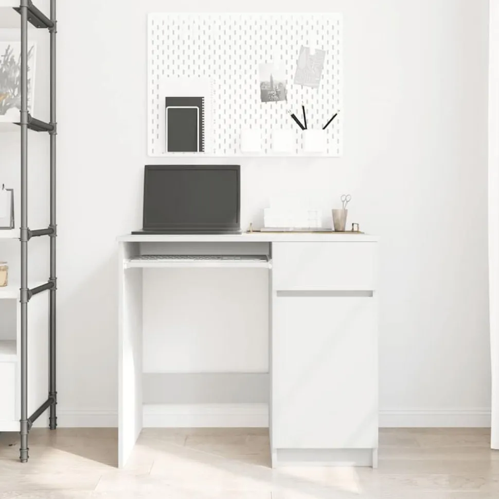 vidaXL Bureau 86x49x76 cm spaanplaat wit