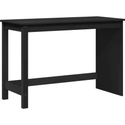 vidaXL Bureau Zwart 112 x 50 x 75 cm Massief Vurenhout