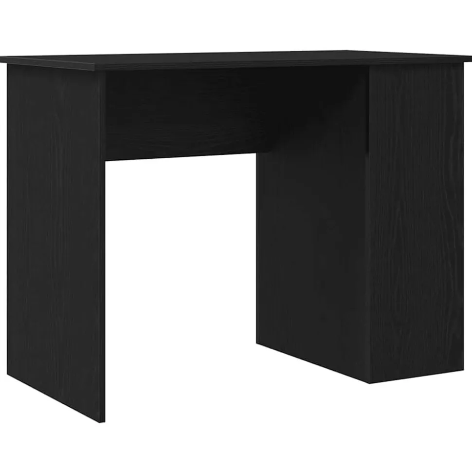 vidaXL Bureau Zwart Eiken 100x55x75 cm Bewerkt Hout
