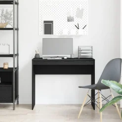 vidaXL Bureau Zwart Eiken 90x40x72 cm Bewerkt Hout