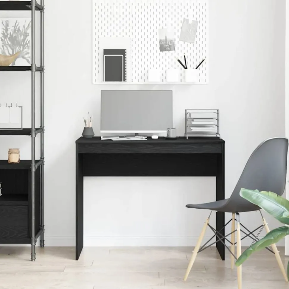 vidaXL Bureau Zwart Eiken 90x40x72 cm Bewerkt Hout