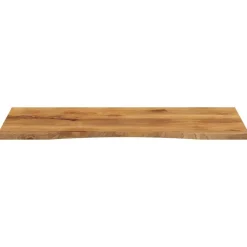 vidaXL Bureaublad met ronding 120x50x2,5 cm massief ruw mangohout