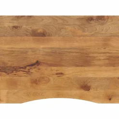 vidaXL Bureaublad met ronding 100x80x2,5 cm massief ruw mangohout