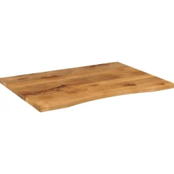 vidaXL Bureaublad met ronding 100x80x2,5 cm massief ruw mangohout