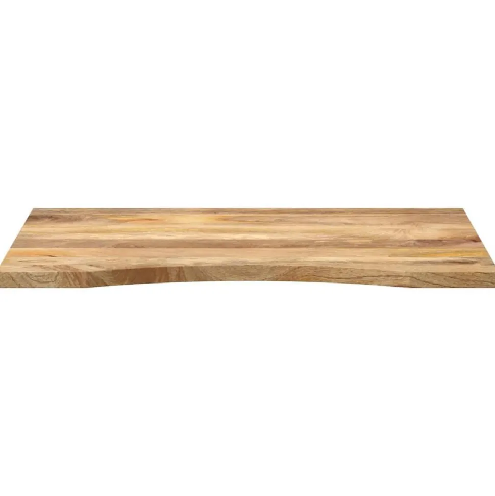 vidaXL Bureaublad met ronding 100x60x2,5 cm massief ruw mangohout
