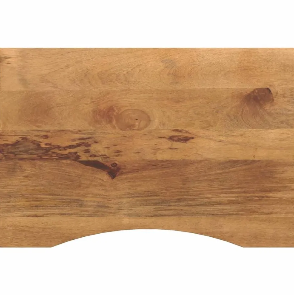 vidaXL Bureaublad met ronding 90x50x2,5 cm massief ruw mangohout
