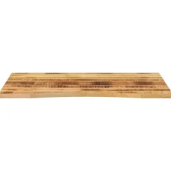 vidaXL Bureaublad met ronding 100x80x2,5 cm massief ruw mangohout