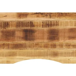 vidaXL Bureaublad met ronding 90x60x2,5 cm massief ruw mangohout