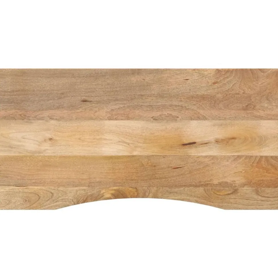 vidaXL Bureaublad met ronding 120x50x2,5 cm massief ruw mangohout