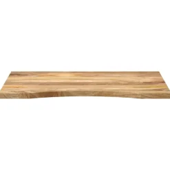 vidaXL Bureaublad met ronding 90x60x2,5 cm massief ruw mangohout
